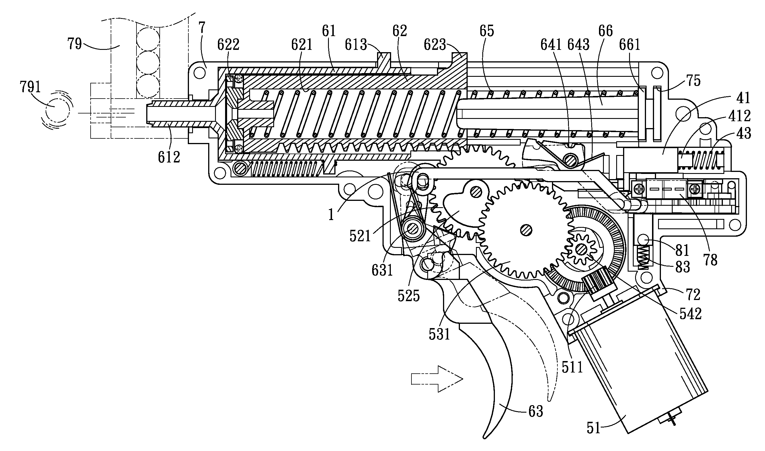 Manually and Electrically Actuating Toy Gun Structure