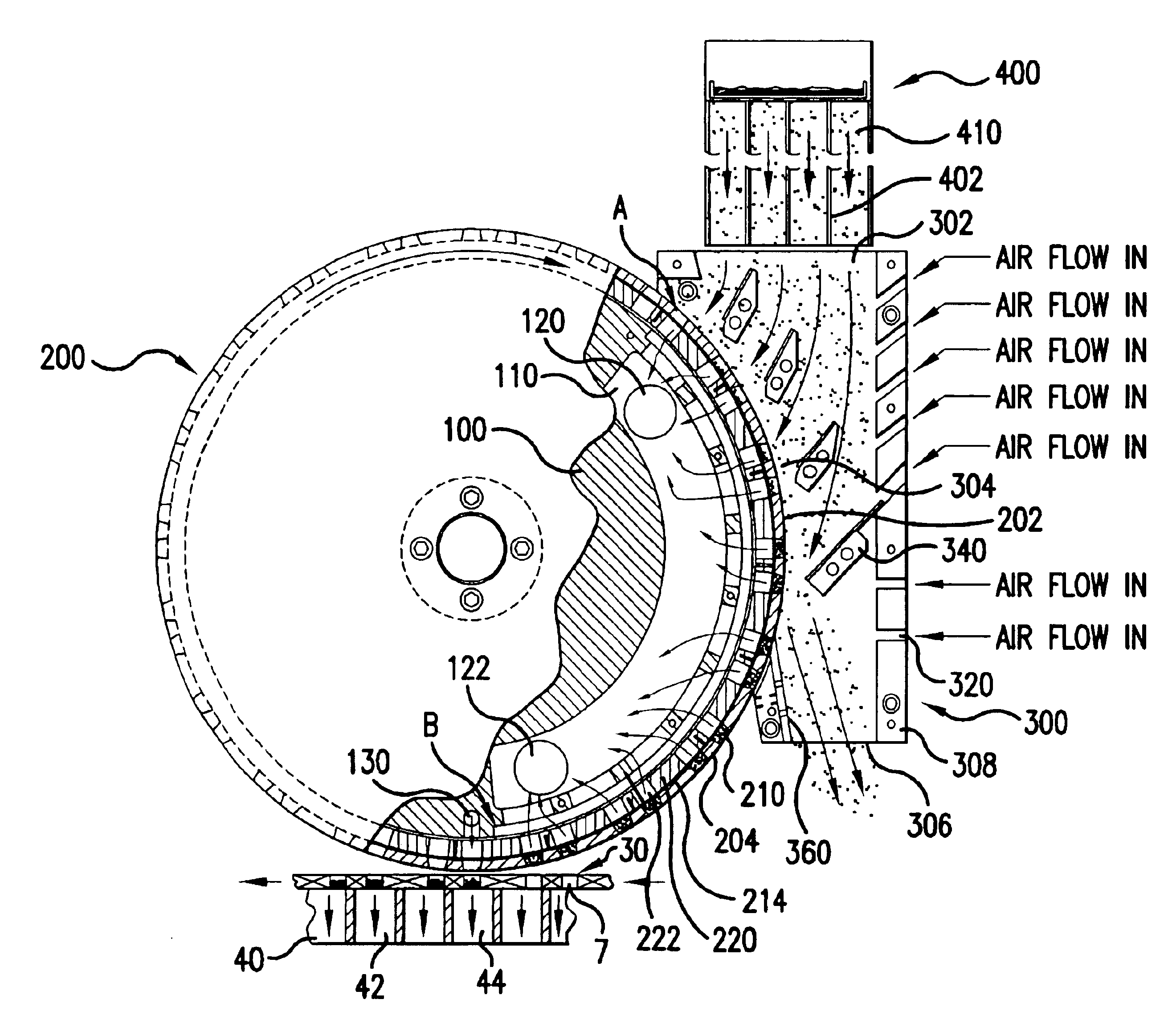 Apparatus and method for filling cavities with metered amounts of granular particles