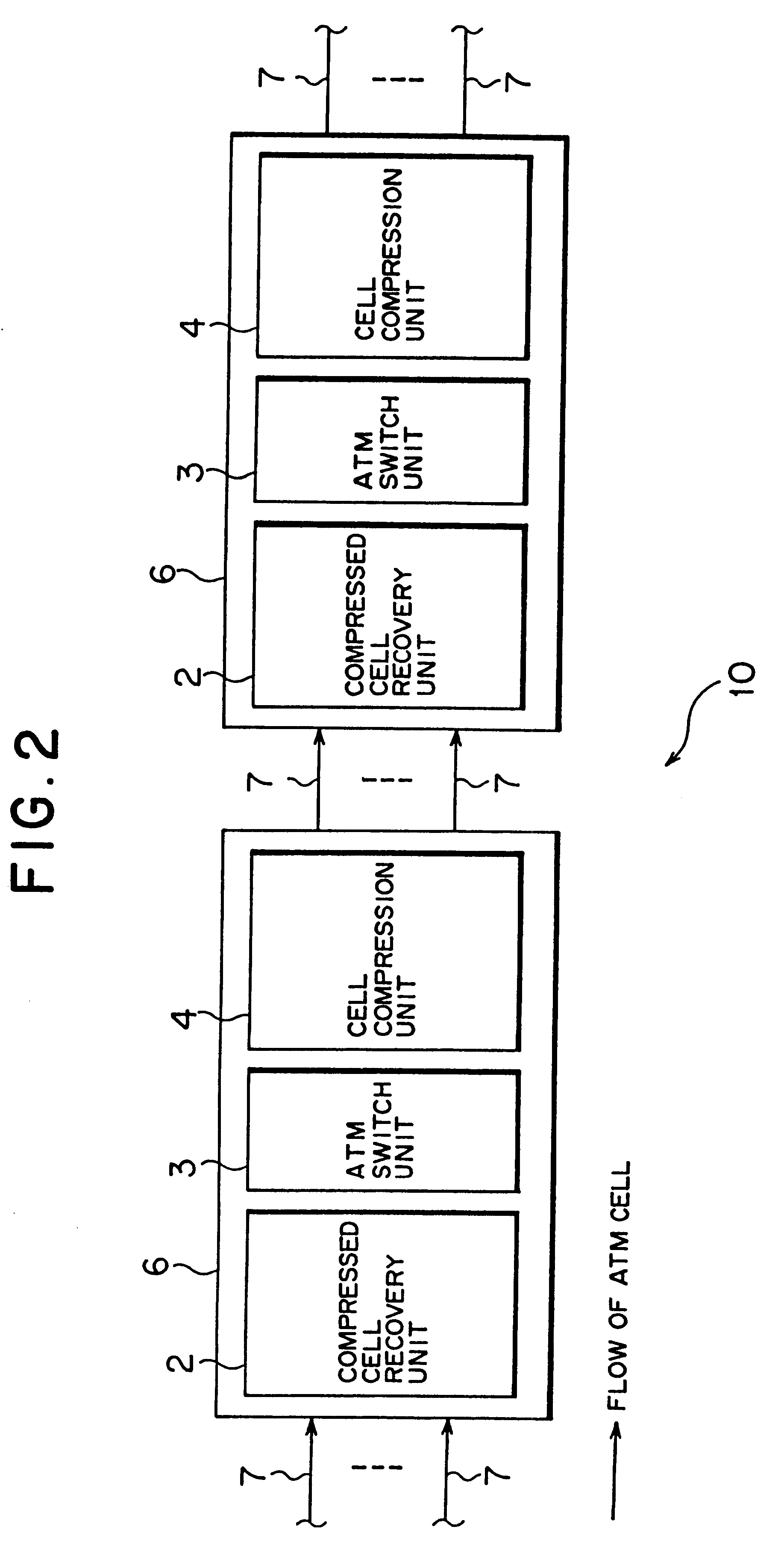 ATM cell compression device and ATM cell recovery device, ATM cell compression recovery device, ATM cell compression recovery system, and ATM cell compression recovery method