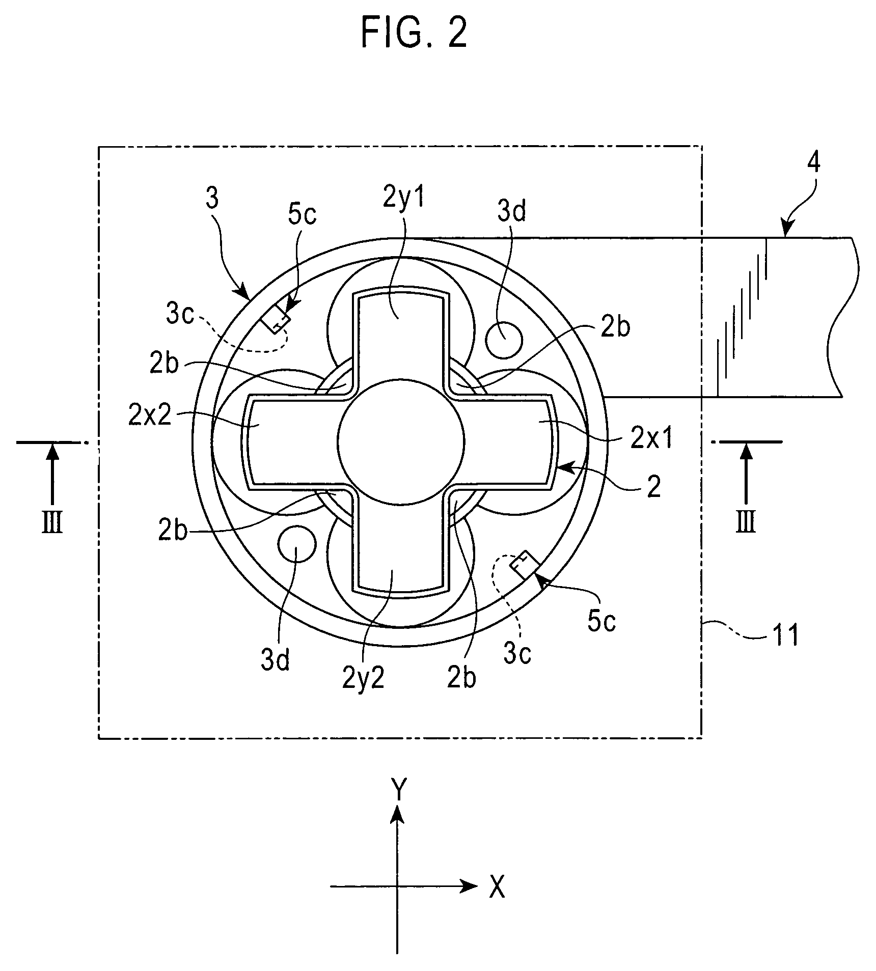 Input device with reduced dead band of an analog output signal