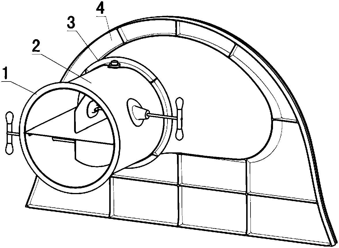 Hatch cover testbed air inflow section with adjustable airflow direction