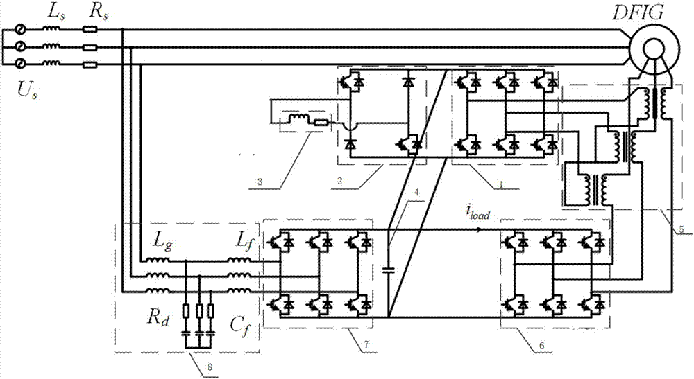 Low voltage crossing double-fed blower fan, and low voltage crossing method of the same