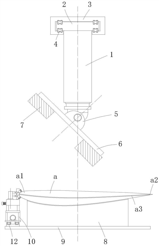 An automatic trimming device for the leading edge of a fan blade