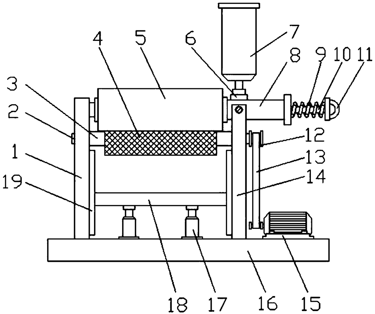 Roller coating device for valve parts
