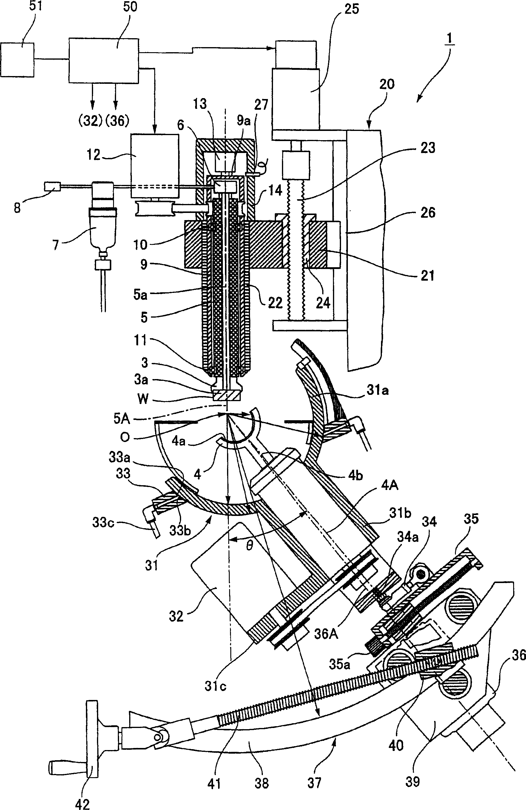 Lens grinding method and device