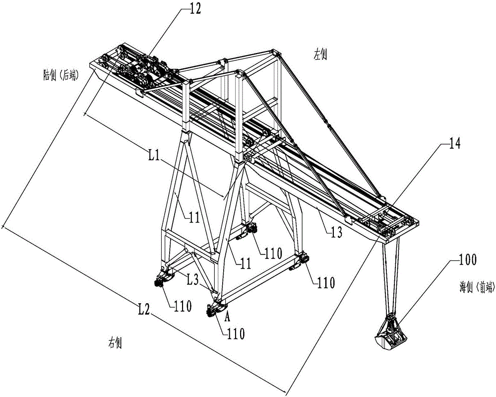 Double-trolley opposite-direction movement bridge type crane
