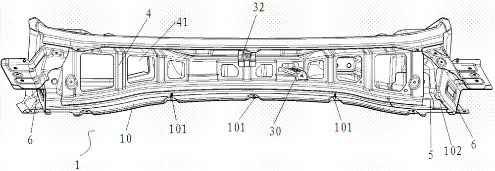 Front wall upper cover plate assembly