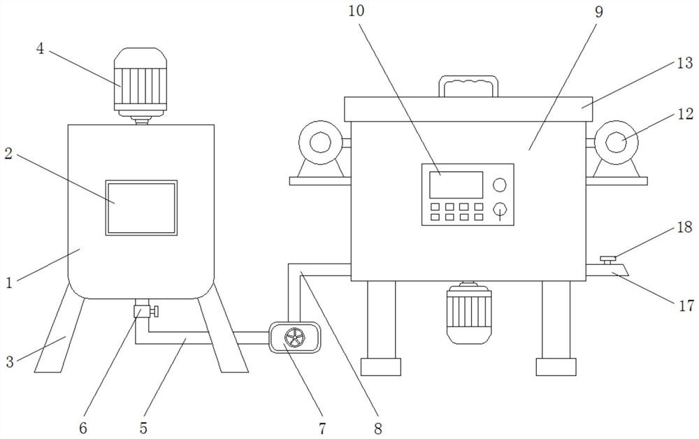 Coloring device for core spun yarn processing