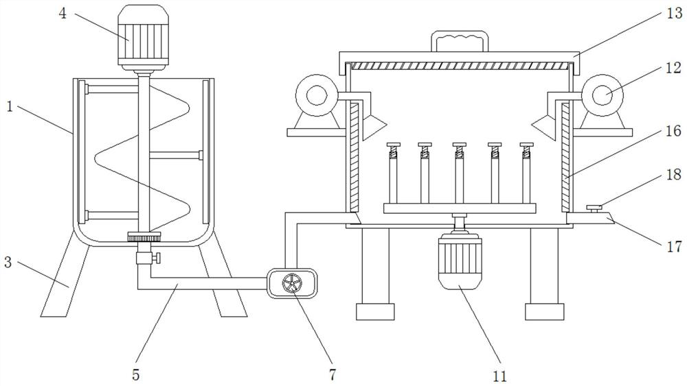 Coloring device for core spun yarn processing