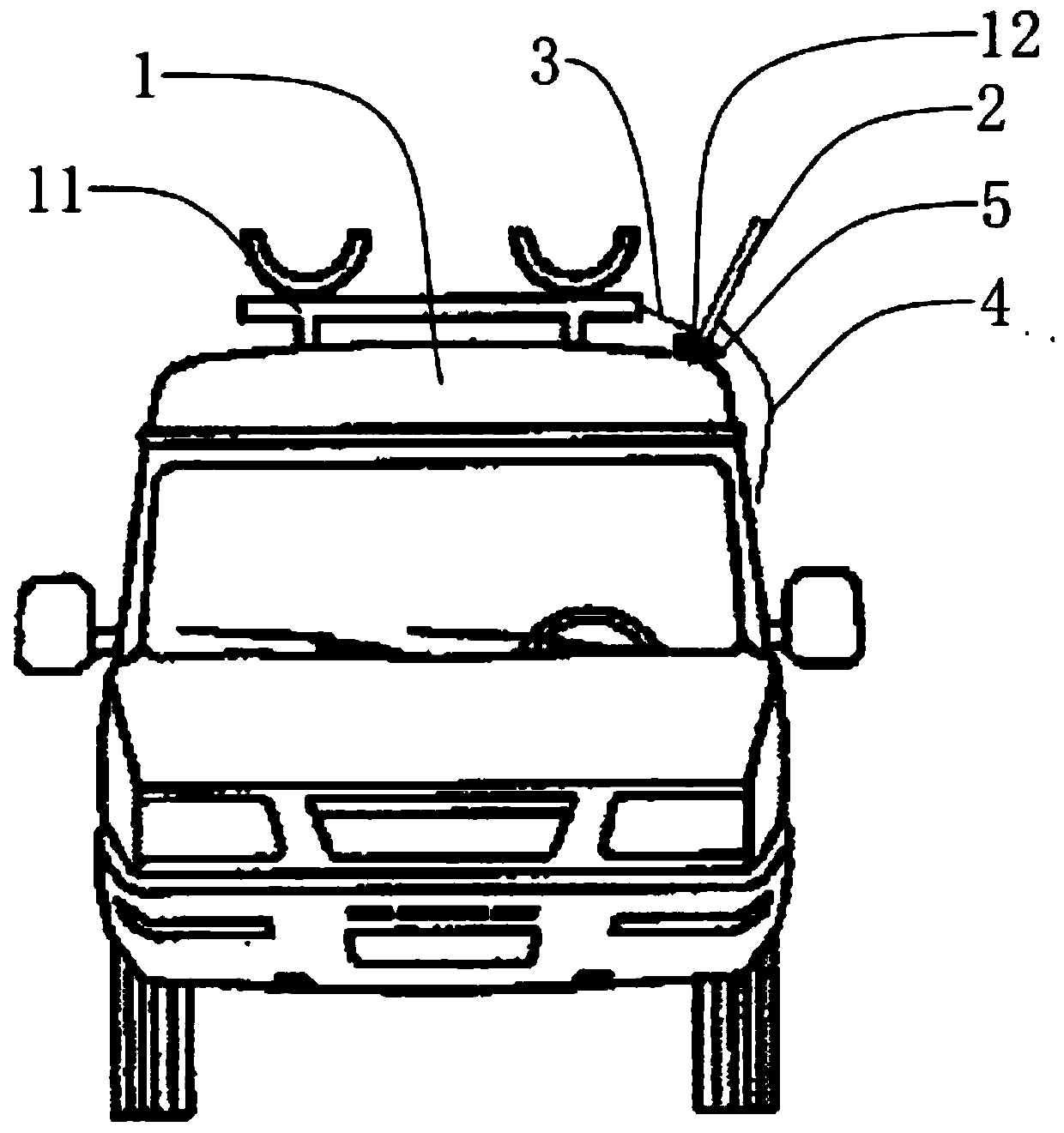 Vehicle-mounted temperature measurement antenna mounting structure for cable inspection