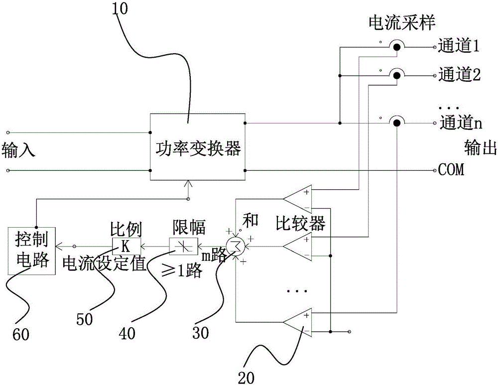 Power supply circuit for automatically matching load parallel set number and operation method thereof