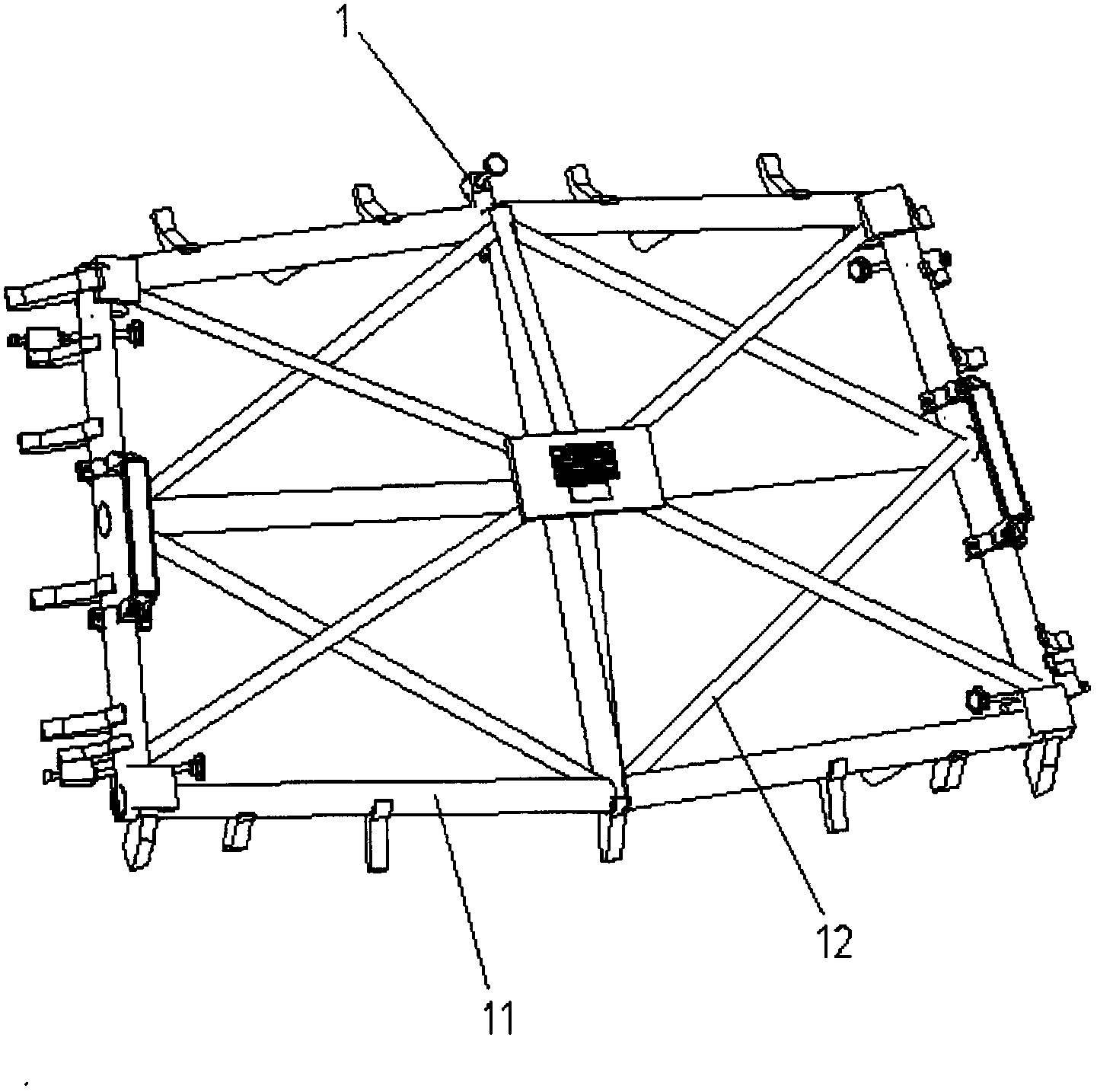 Lightweight inspection device with framework made of carbon fiber tube material