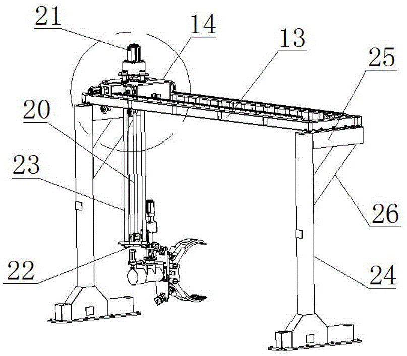 Solid tire carrying manipulator and tire transfer device with same