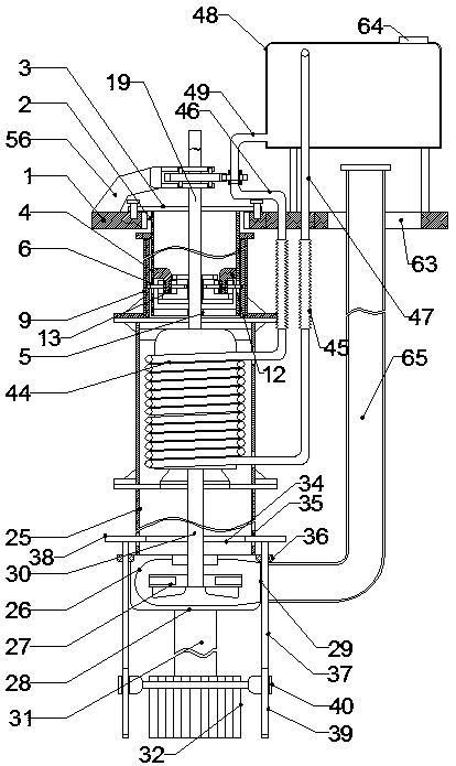 Adjustable-height anti-blocking vertical long shaft pump