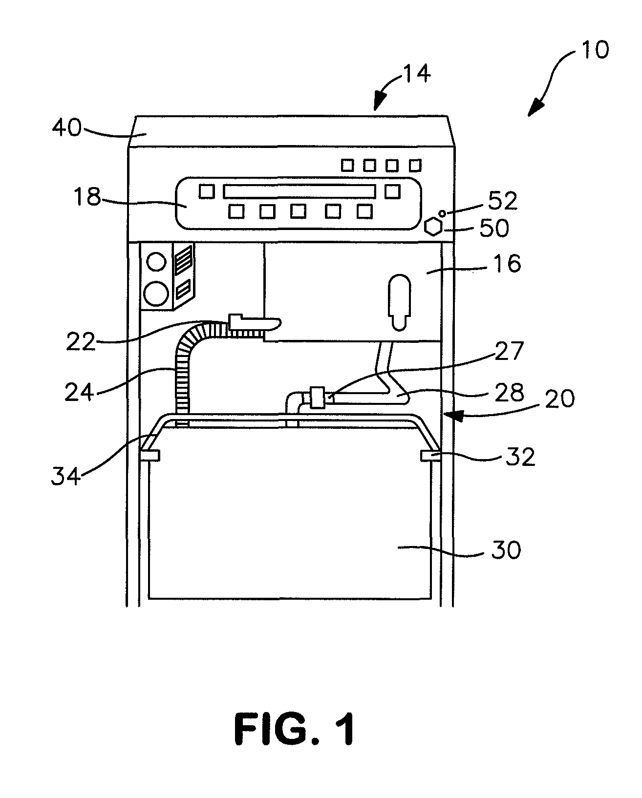 Cooking medium systems having a single mechanical lever and control assisted filtering and draining