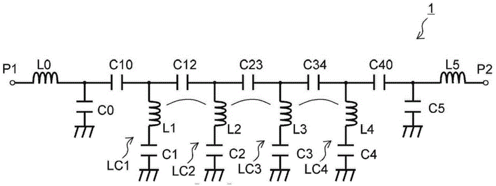 High frequency component and filter component