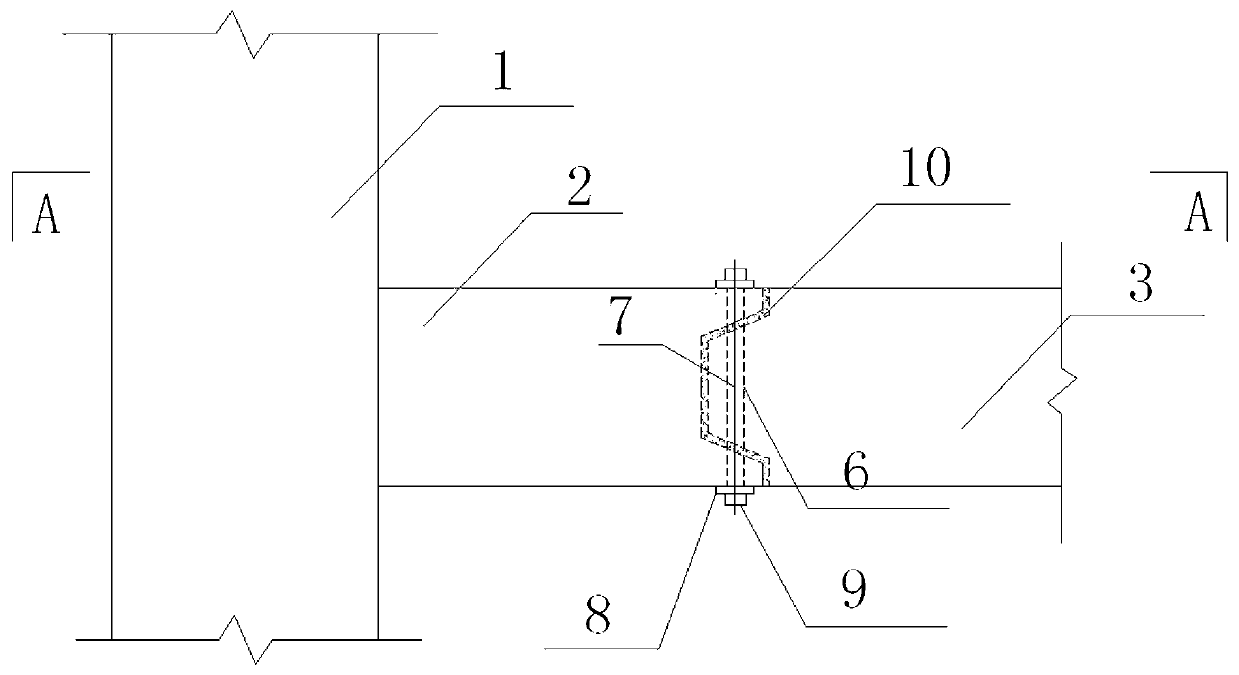 Assembled framework beam-column joint adopting vertical connection and construction method thereof