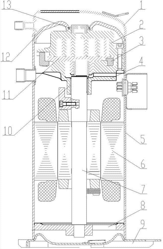 Fully-sealed scroll compressor and assembly method thereof