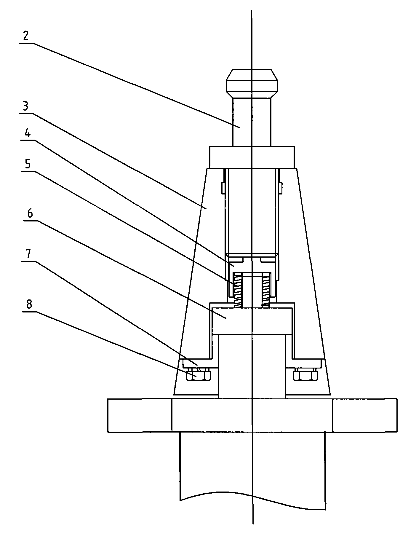 Installing structure of taper shank with attached cutting head