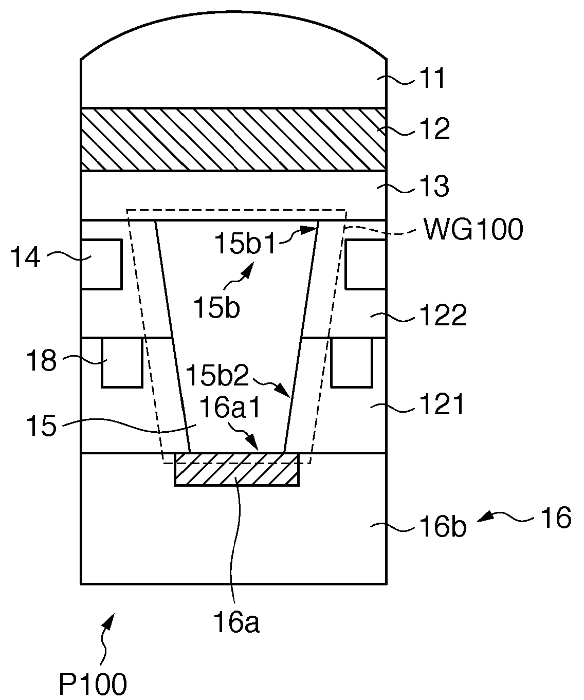 Image sensor comprising a waveguide structure and imaging apparatus
