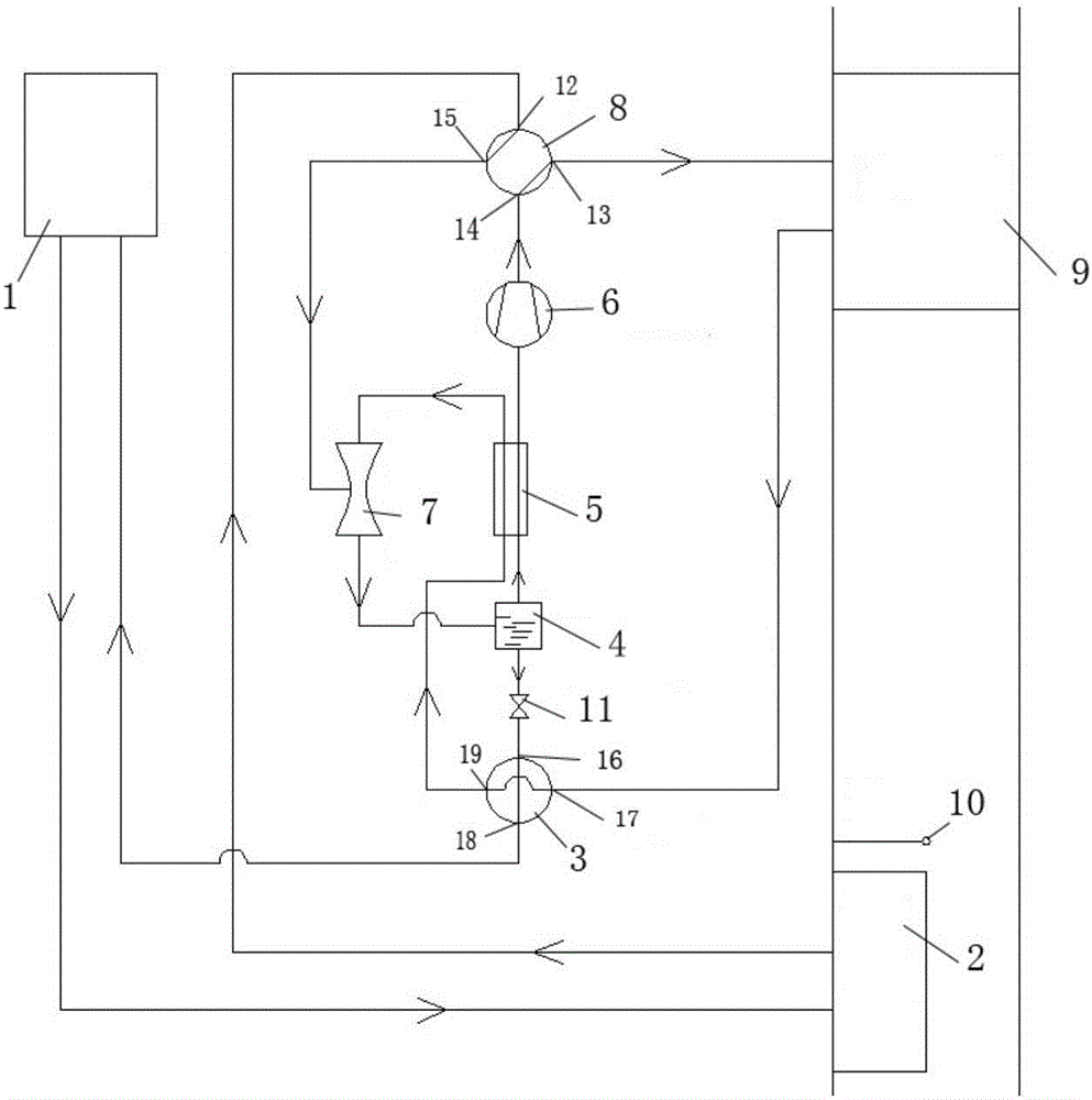 Blast pipe type CO2 air conditioning heat pump unit