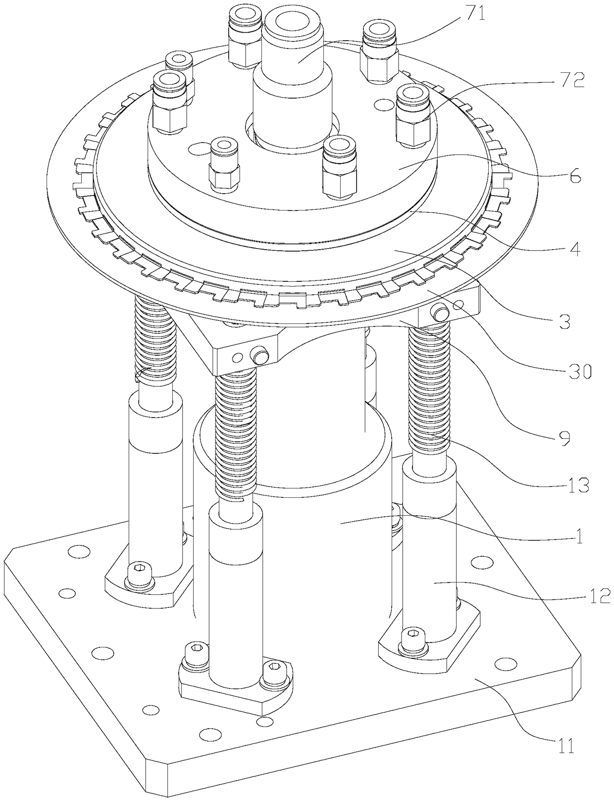 Double-channel rotary table assembly