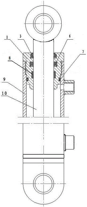 Double-acting piston type hydraulic cylinder