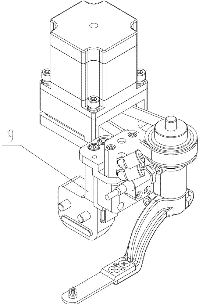 Button delivery rocker arm modification mechanism of button attaching machine tool