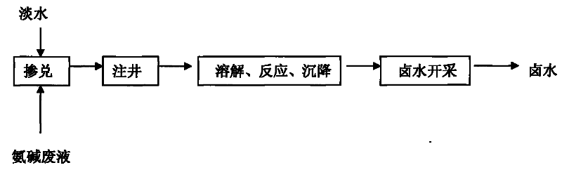 Resource recycling method of waste ammonium alkali liquid for well injection and brine extraction of sodium sulfate type salt mine