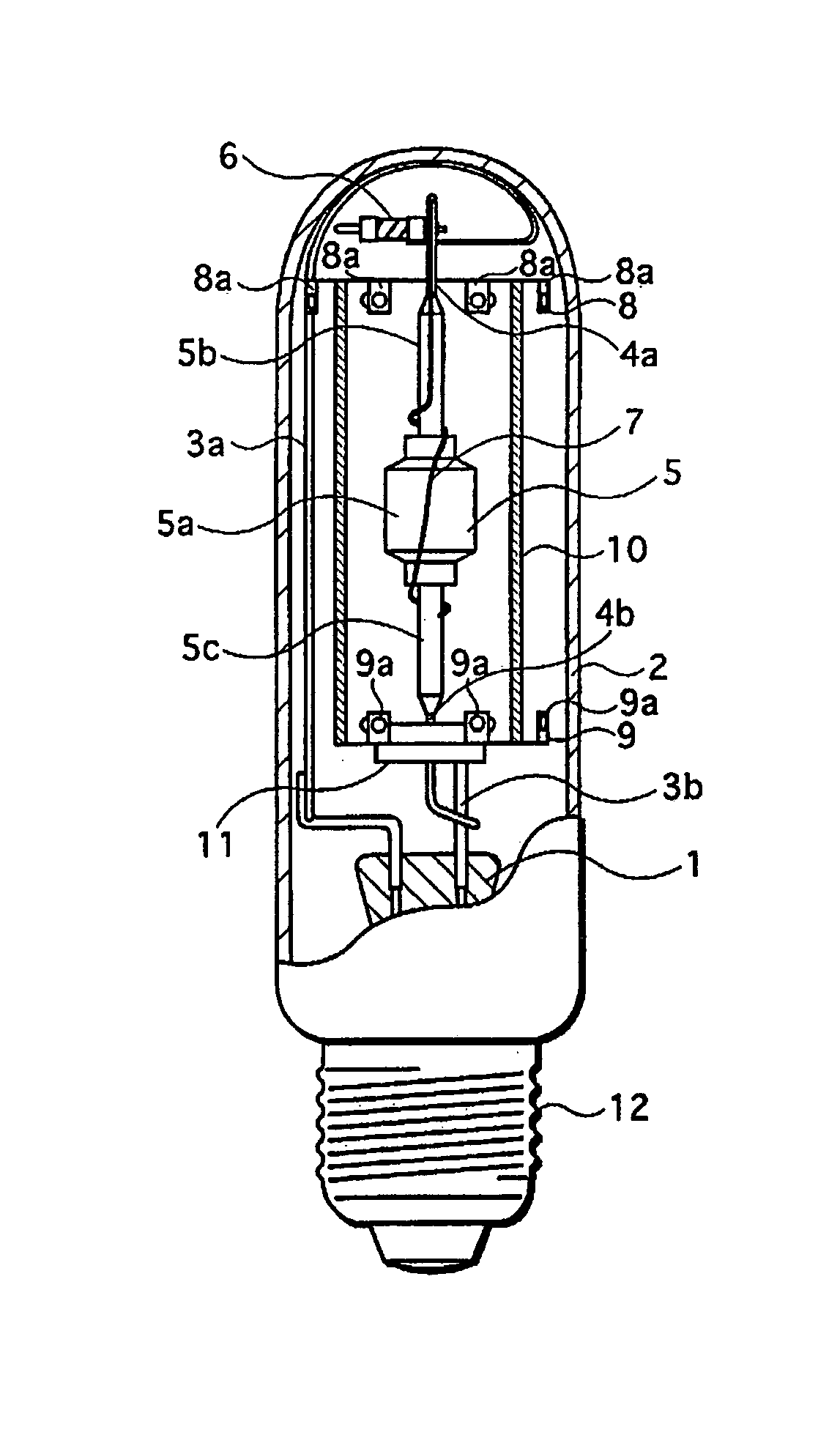 Metal halide lamp having function for suppressing abnormal discharge