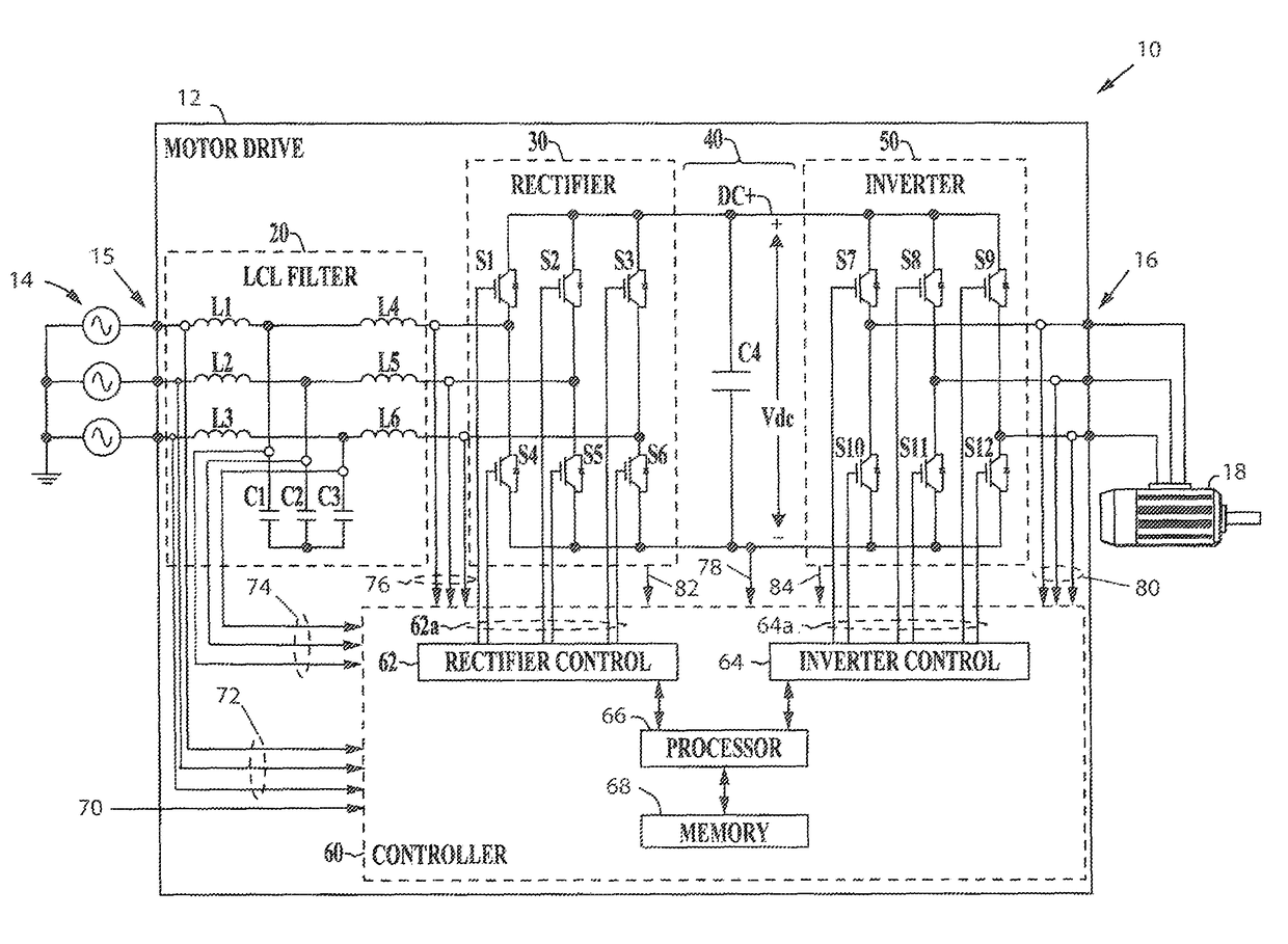 System for power conversion with feedback to reduce DC bus loading