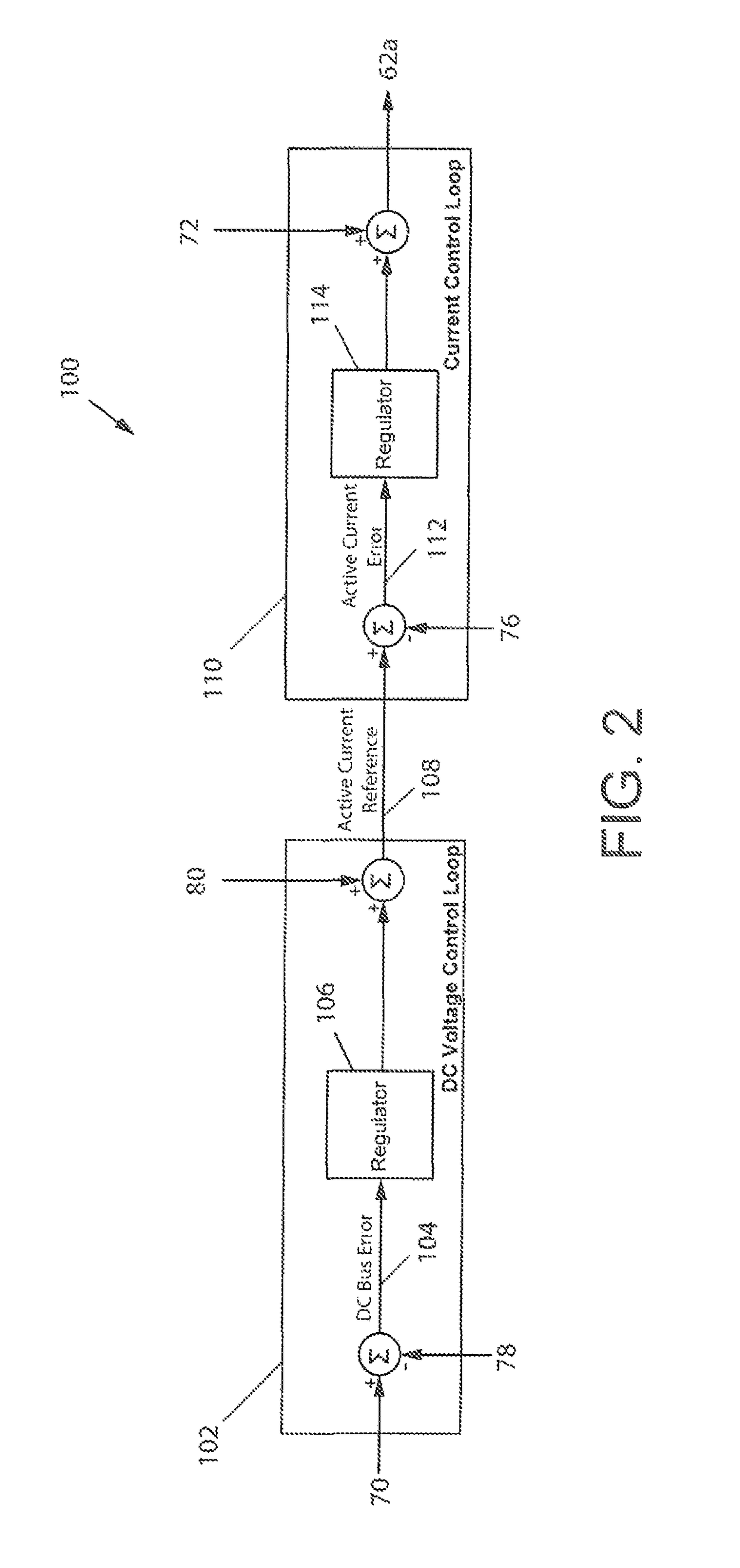 System for power conversion with feedback to reduce DC bus loading