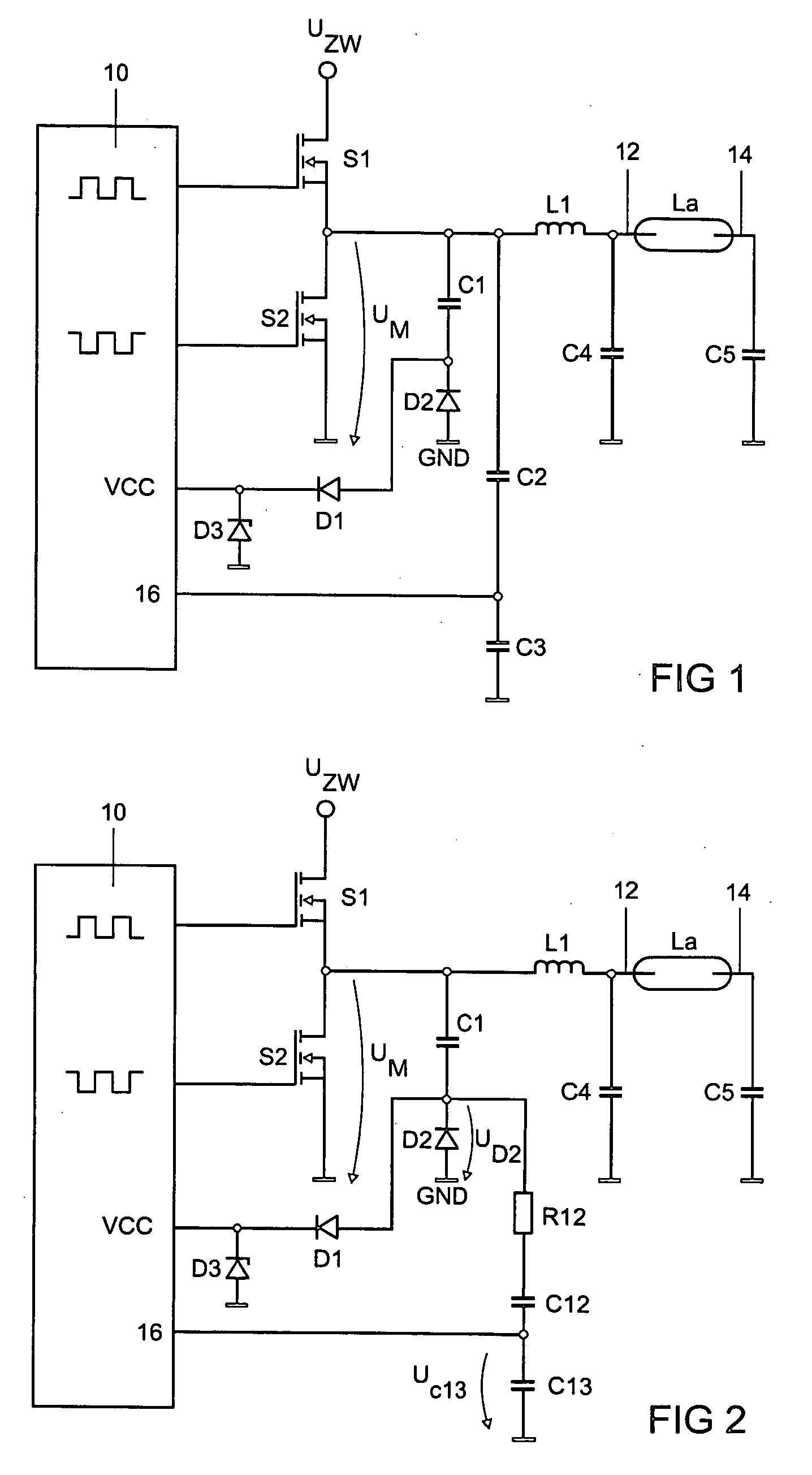 Electronic ballast for a lamp