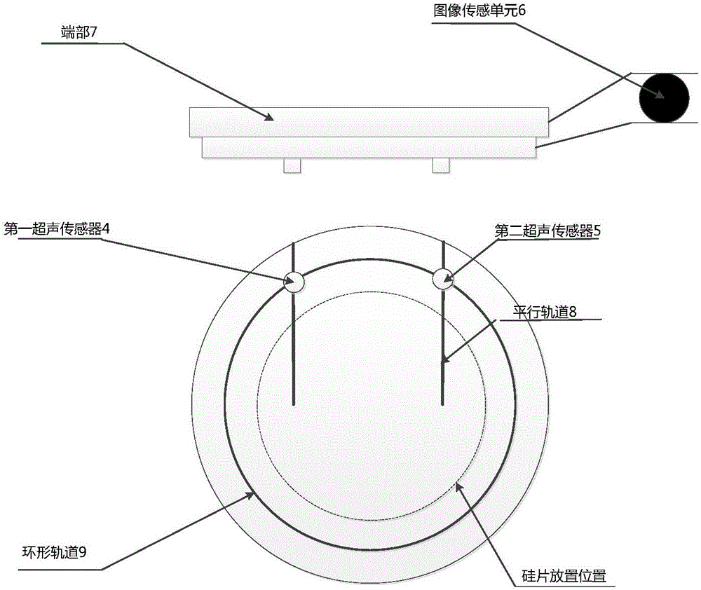 Ultrasound-based silicon wafer distribution state recognition method and device