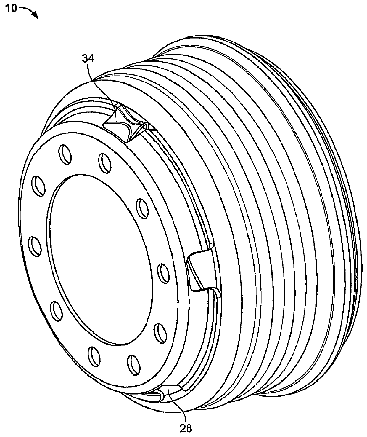 Brake drum with vent hole and cooling scoop