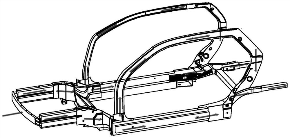 Vehicle structure and manufacturing method for resisting frontal collision