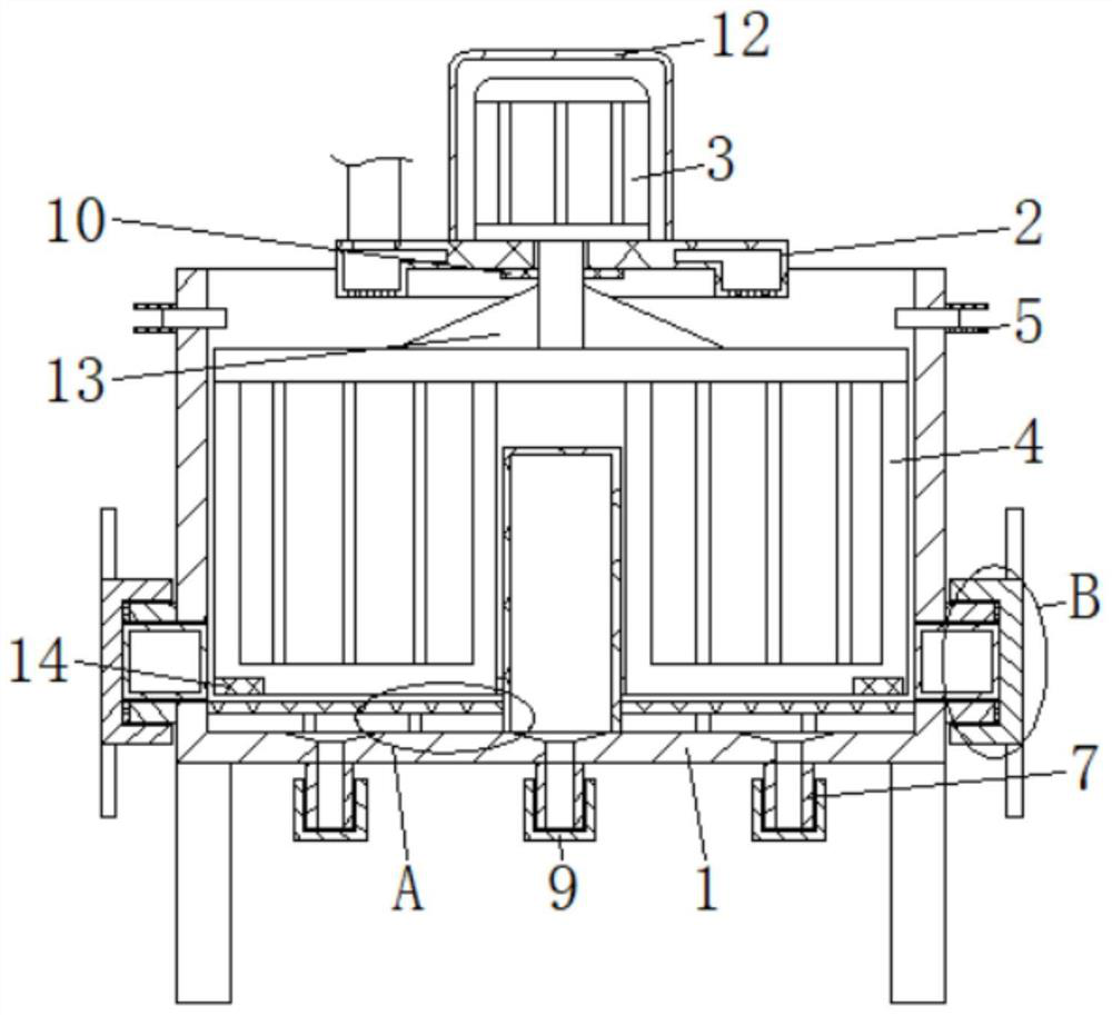 A cleaning device for producing rice noodles