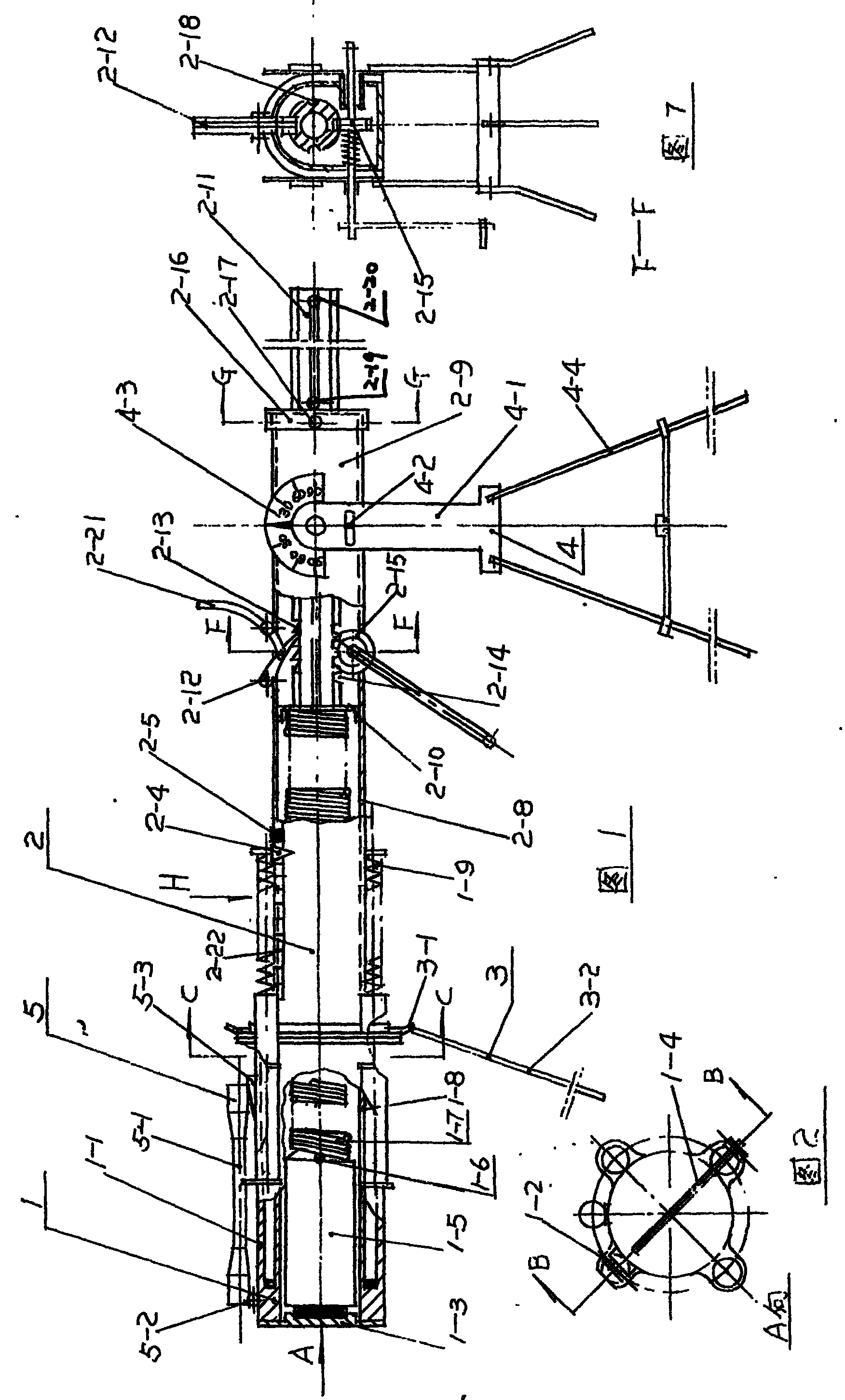 Positioning set-distance three-stage assistance type ejector