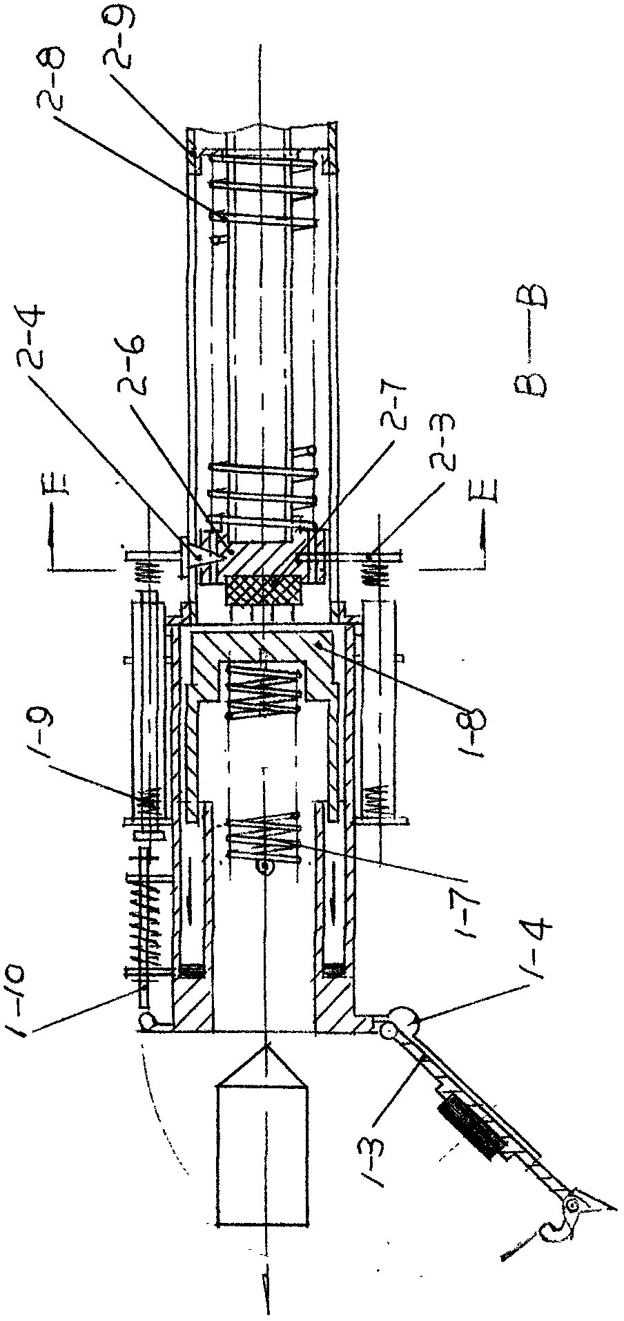 Positioning set-distance three-stage assistance type ejector