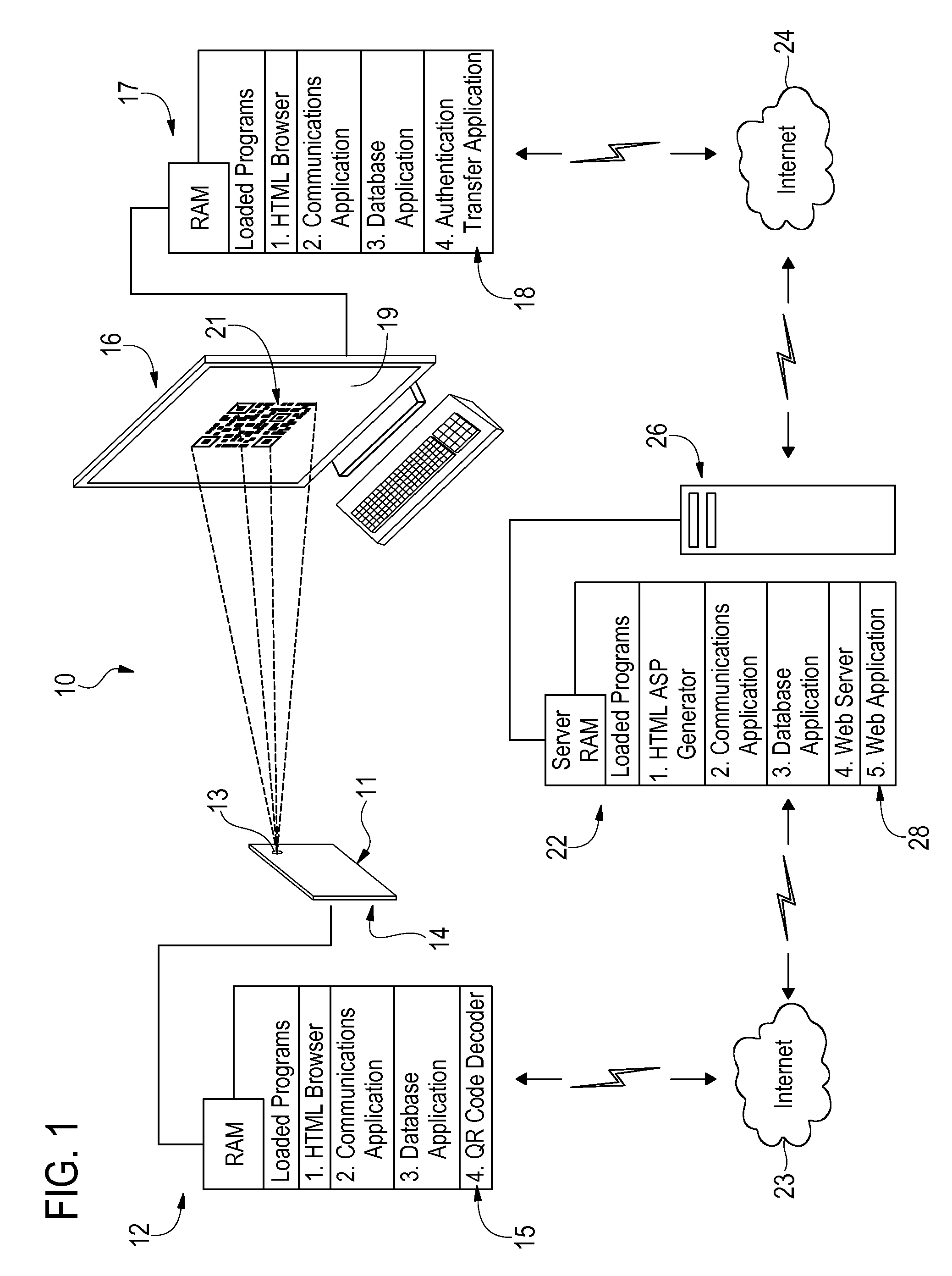 System and method for authenticating a computer session on a mobile device using a two dimensional barcode