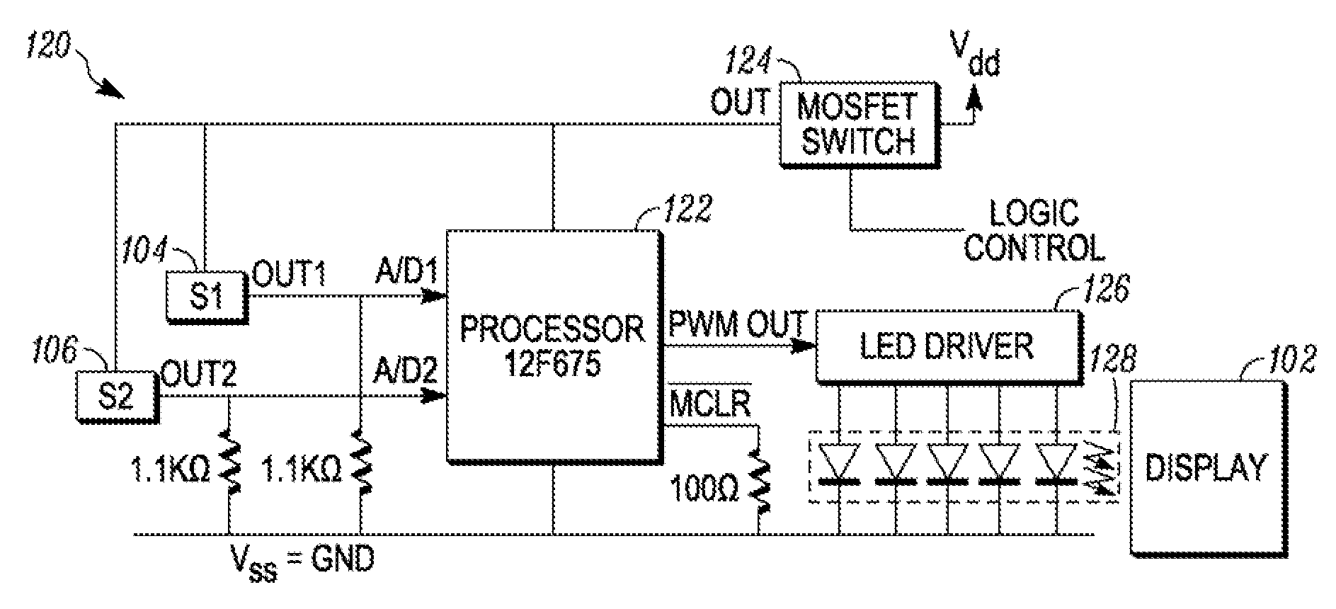 Multiple light sensors and algorithms for luminance control of mobile display devices