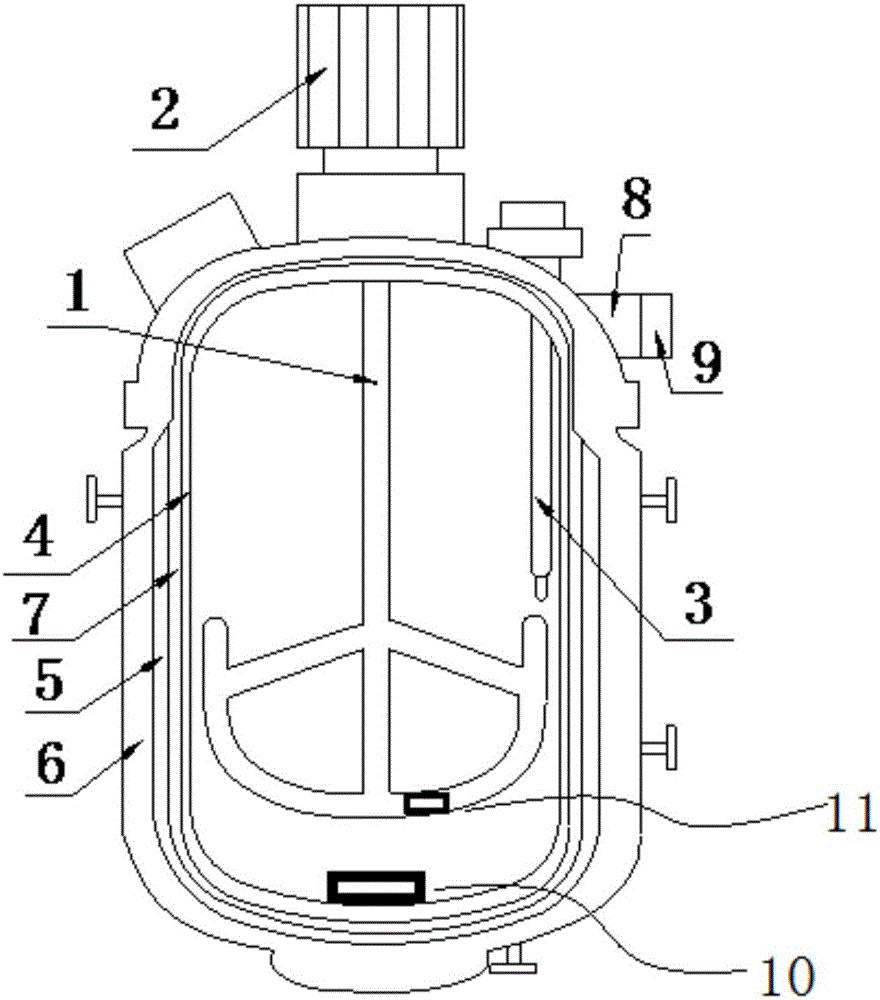 Intelligent glass lined reactor with adjusting function and vibrating function