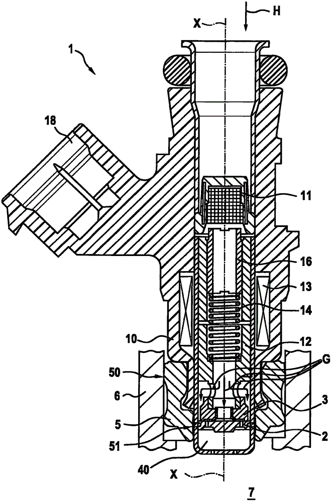 Gas injector with improved sealing