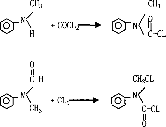 Synthesis process of N-chloromethyl-N-phenyl amino formyl chloride