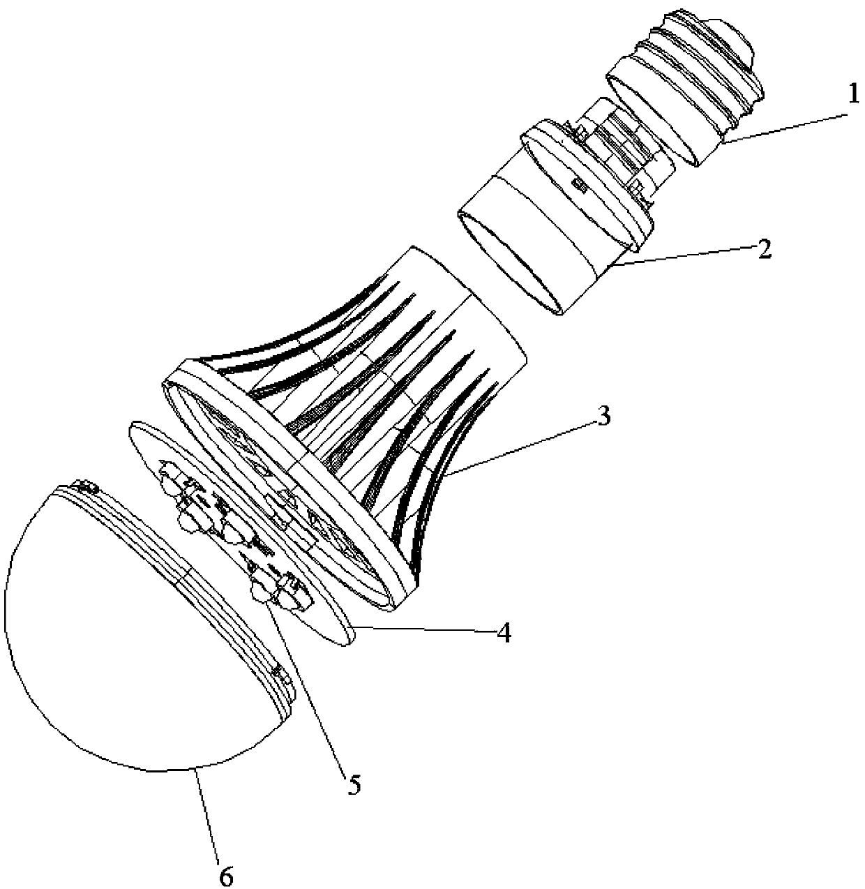 Heat-conductive rubber light-emitting diode (LED) lamp and preparation method thereof