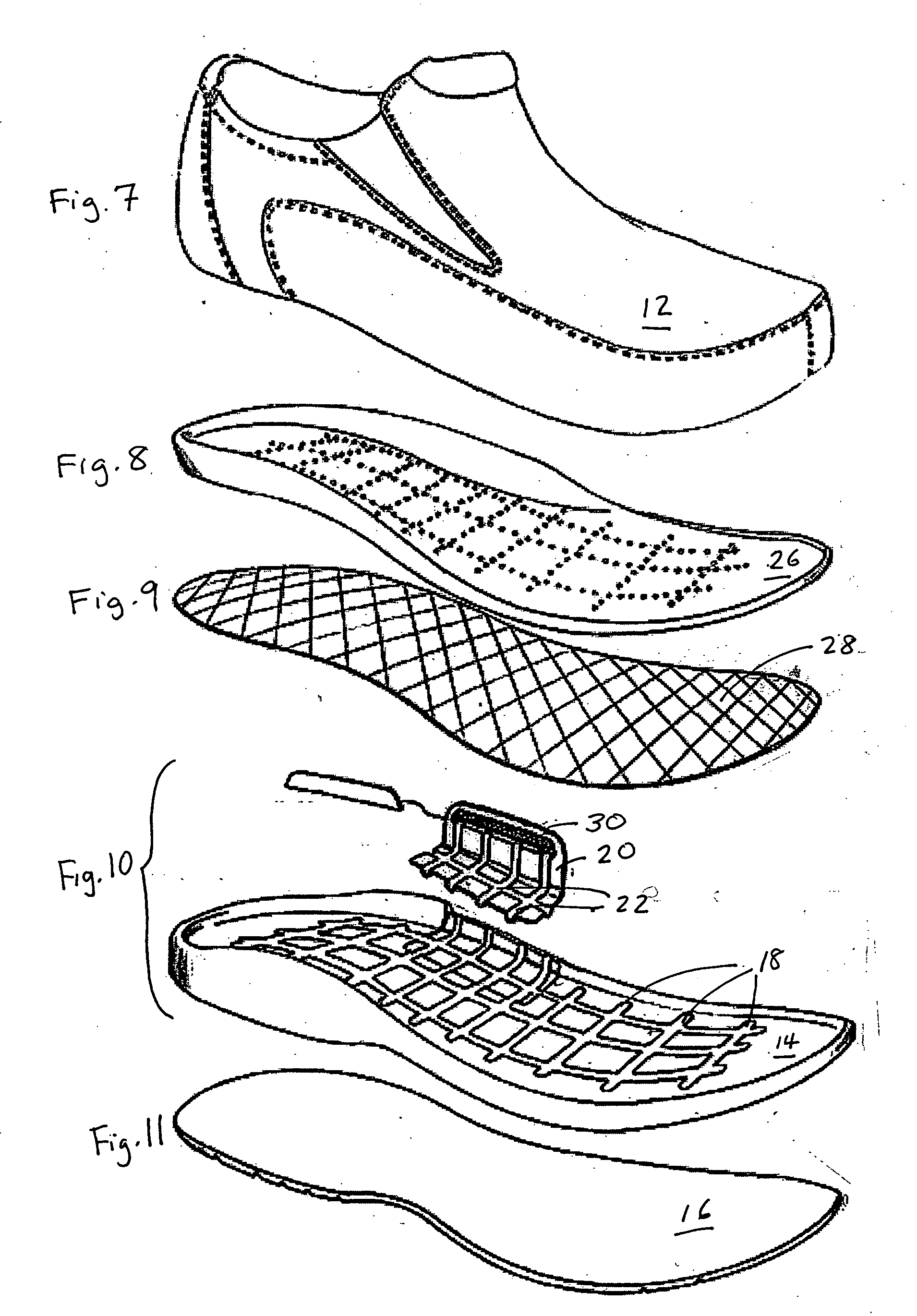 Ventilated shoe sole construction with improved medical support