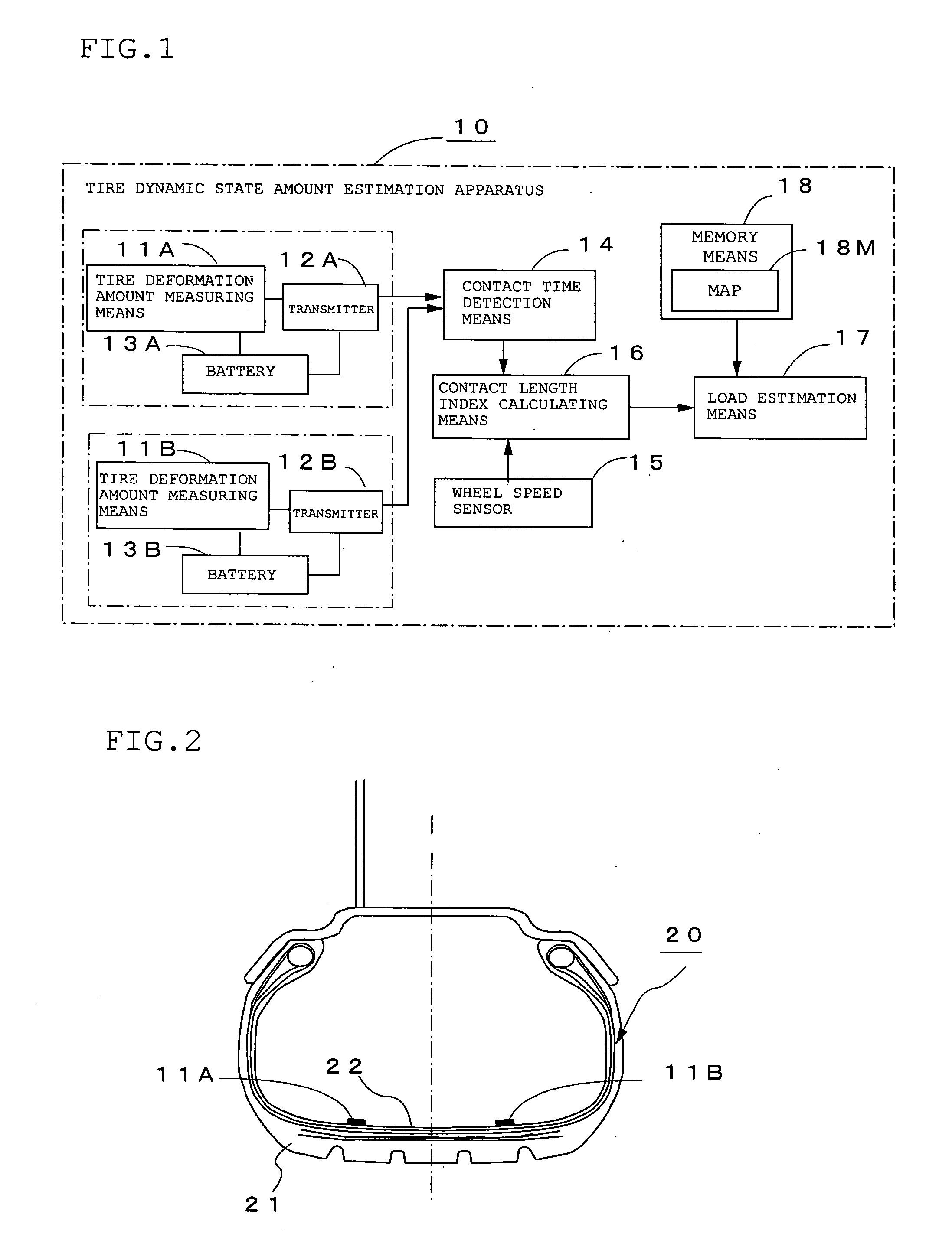 Estimation Method and Apparatus of Tire Dynamic State Amount and Tire with Sensors