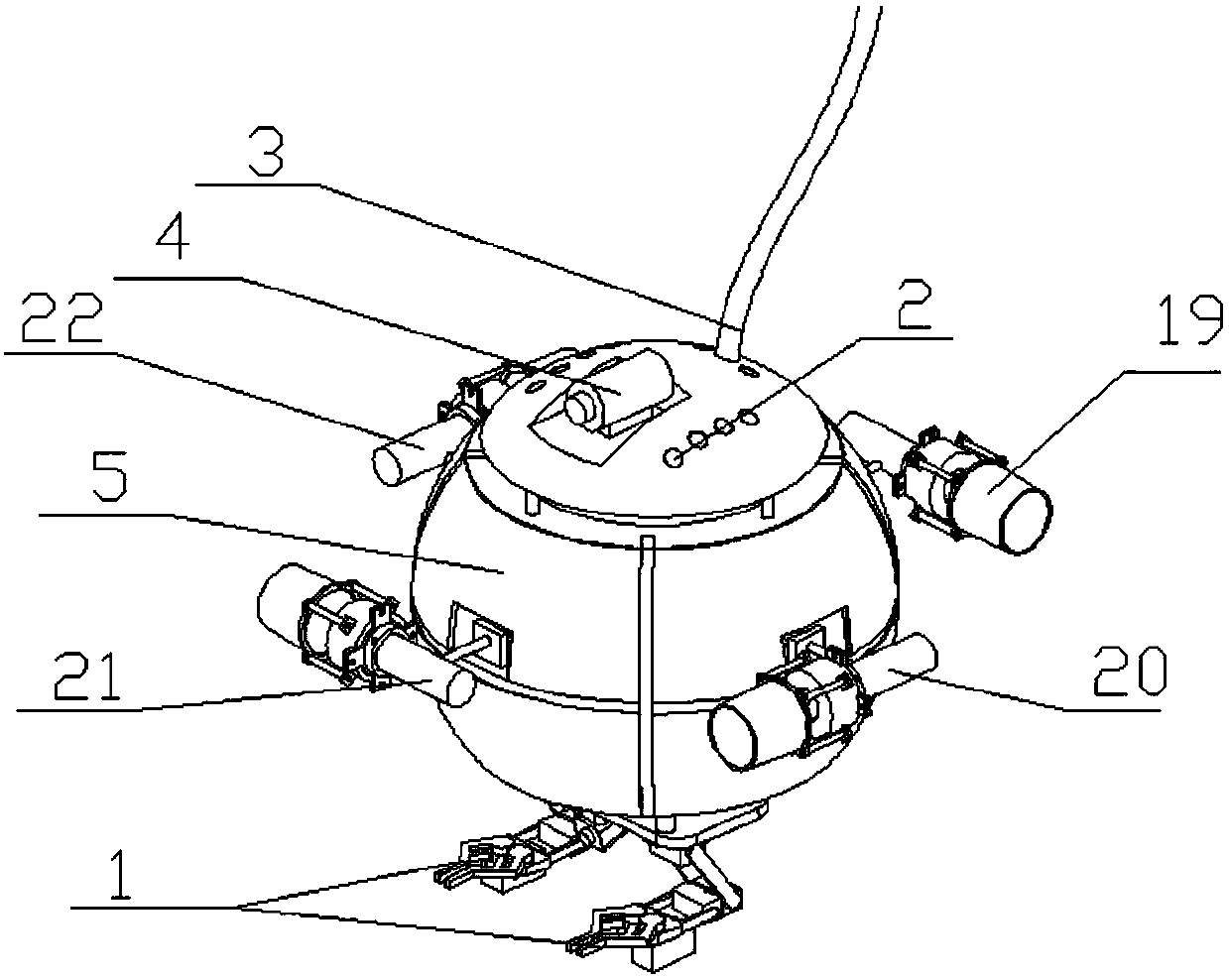 Spherical underwater robot based on vector advancing