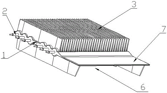A Feng-shaped unbalanced fin electric heating plate and a heating and humidifying device
