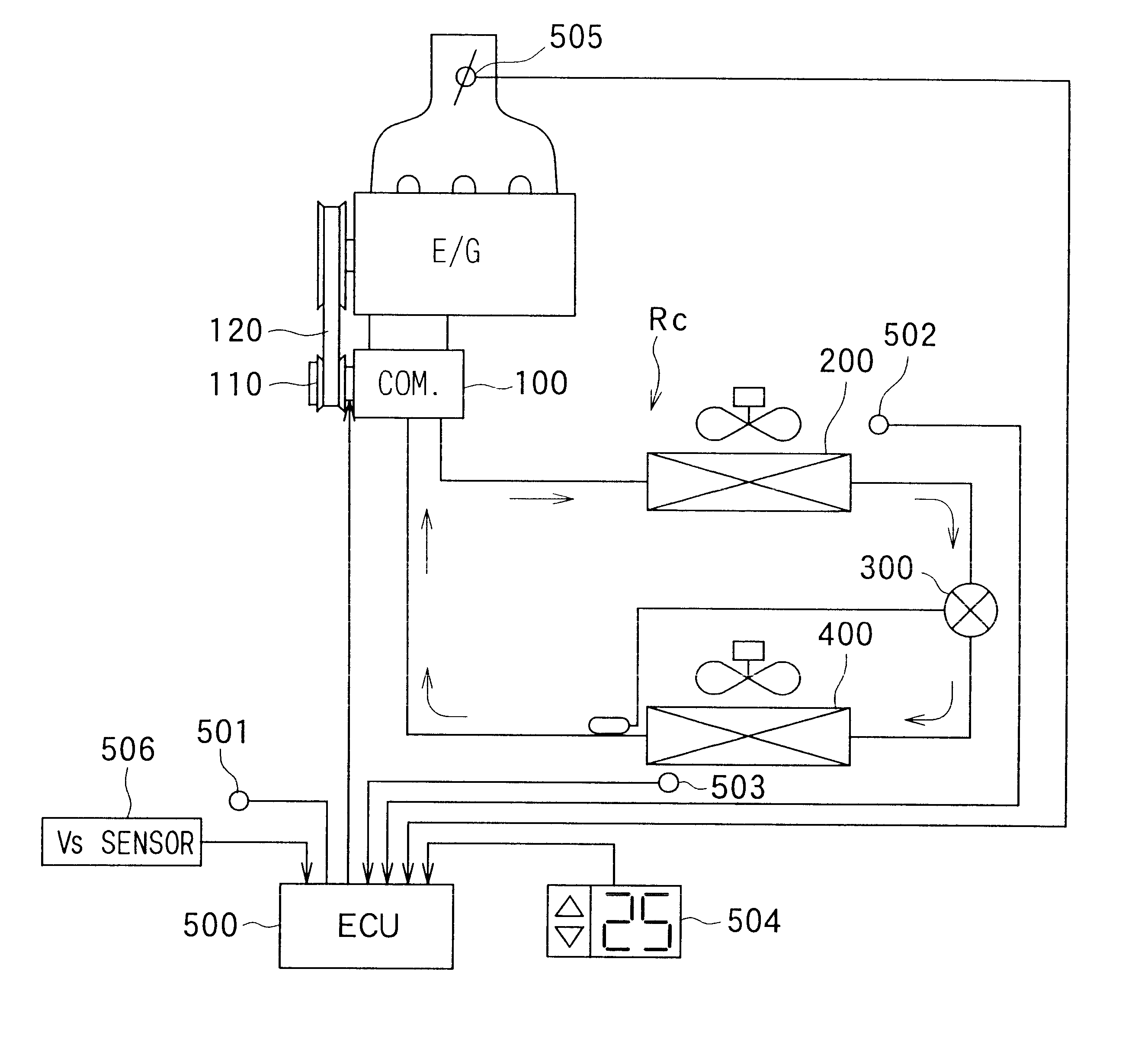 Vapor-compression refrigerant cycle for vehicle